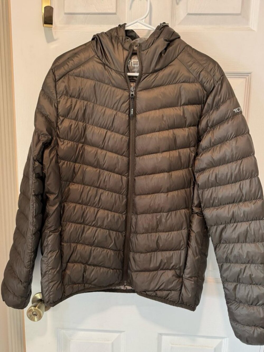 Men's Tumi Patrol Packable Travel Down Jacket Olive Green S